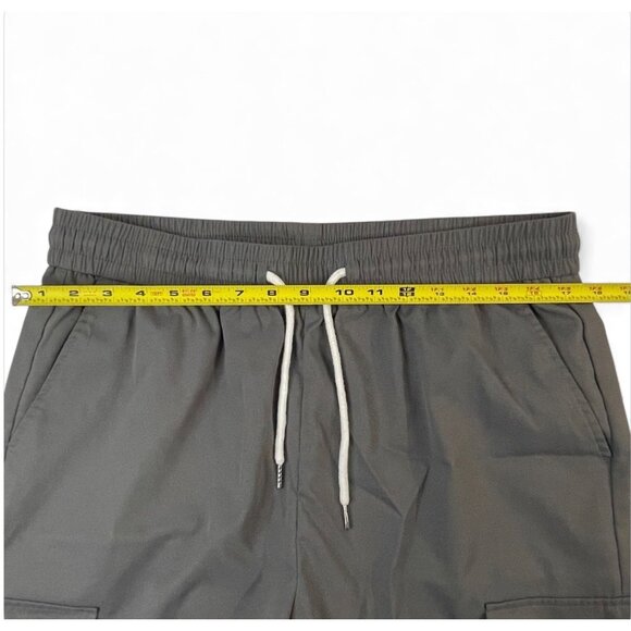 Gray Cargo Jogger Pants With Drawstring Waist & Cuffed Ankles Men's XL - Picture 10 of 12